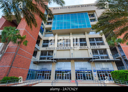 GAINESVILLE, FL, Stati Uniti d'America - 12 settembre: Ben Hill Griffin Stadium "Palude" presso il campus dell'Università di Florida a Gainesville, Floriday su Septe Foto Stock