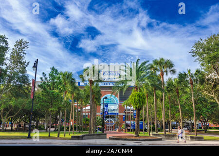 GAINESVILLE, FL, Stati Uniti d'America - 12 settembre: Ben Hill Griffin Stadium "Palude" presso il campus dell'Università di Florida a Gainesville, Floriday su Septe Foto Stock