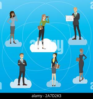 Assunzione o business partner search,cartoon illustrazione vettoriale Illustrazione Vettoriale