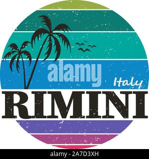 Gretings da Rimini grunge isolato vintage logo rotondo Illustrazione Vettoriale