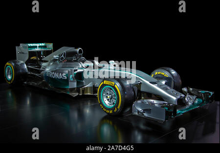Il 2014 del Campionato del Mondo di Formula Uno auto sul display del 2015 Detroit Auto Show in Michigan, Stati Uniti d'America. Foto Stock