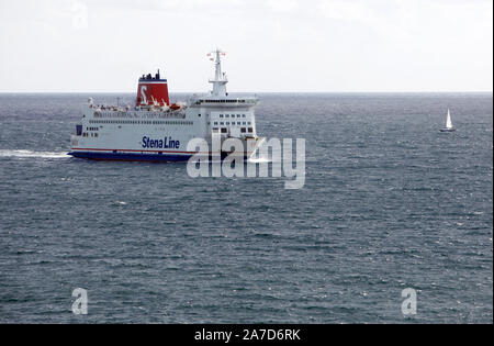 Stena Line nave M / S Stena Nautica, che corre tra Varberg (Svezia)-Grenå (Danimarca) il Kattegat, mare. Foto Jeppe Gustafsson Foto Stock