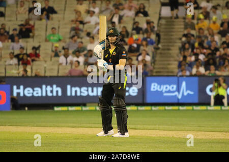 Melbourne, Victoria, Australia. 01 Nov, 2019. Gillette T20 INTL Serie di game tre Australia v Sri Lanka. Battitore australiano Steve Smith - Immagine di credito: Brett keating/Alamy Live News Foto Stock