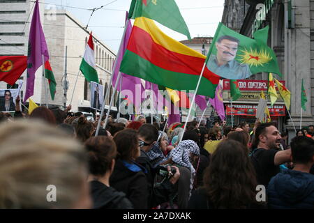 Roma, Italia. 01 Nov, 2019. 1 novembre manifestazione nazionale a Roma a fianco del popolo curdo (foto di Claudio Sisto/Pacific Stampa) Credito: Pacific Press Agency/Alamy Live News Foto Stock