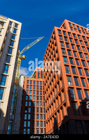 Il Calico Building e il carding Building, (in costruzione, ottobre 2019), Manchester New Square Development Manchester, Inghilterra, Regno Unito Foto Stock