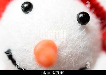 Primo piano della adorabile volto pupazzo di neve Foto Stock