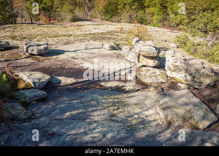 Vista lungo il sperone di roccia Sentiero Panola Mountain State Park in metropolitana di Atlanta, Georgia. (USA) Foto Stock