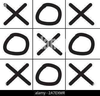 Tictactoe game icona su sfondo bianco in stile appartamento. tictactoe game icona per il vostro web site design, logo, app, UI. gioco simbolo. tictactoe segno. Illustrazione Vettoriale