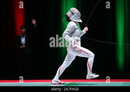 La linea Cube Shibuya, Tokyo, Giappone. 2° Nov, 2019. Misaki Emura, 2 novembre 2019 - Scherma : tutto il Giappone campionati di scherma donna Sabre finale al cubo di linea Shibuya, Tokyo, Giappone. Credito: YUTAKA AFLO/sport/Alamy Live News Foto Stock