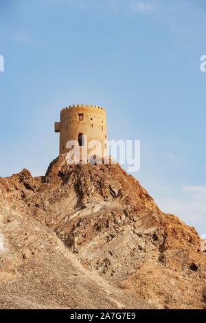 Torre difensiva, Matrah, Muscat Oman Foto Stock