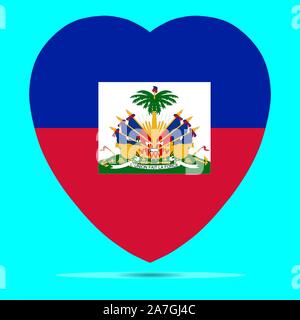 Haiti bandiera in forma di cuore illustrazione vettoriale EPS 10. Illustrazione Vettoriale
