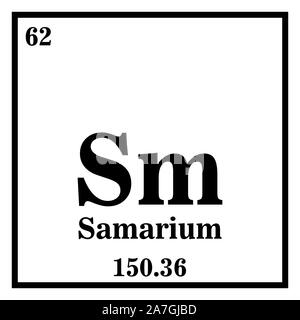 Il samario Tavola Periodica degli Elementi illustrazione vettoriale EPS 10. Illustrazione Vettoriale