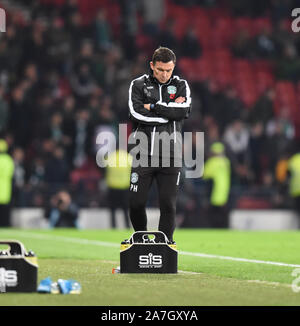 Hampden Park, Glasgow. La Scozia, Regno Unito. 2° Nov, 2019. Betfred, Scottish League Cup Semi Finale. Hibernian 2 vs Celtic 5. Hibs Head Coach Paul Heckingbottom Credito: eric mccowat/Alamy Live News Foto Stock