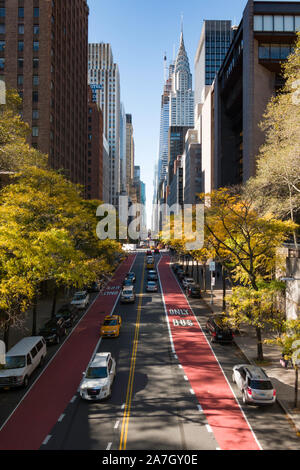 East 42th Street shot da un cavalcavia, Midtown Manhattan, NYC Foto Stock