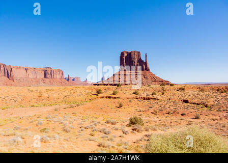 West Mitten butte in Monument Valley, Utah, Stati Uniti d'America Foto Stock