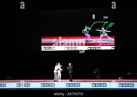 La linea Cube Shibuya, Tokyo, Giappone. 2° Nov, 2019. Misaki Emura, 2 novembre 2019 - Scherma : tutto il Giappone campionati di scherma donna Sabre finale al cubo di linea Shibuya, Tokyo, Giappone. Credito: YUTAKA AFLO/sport/Alamy Live News Foto Stock