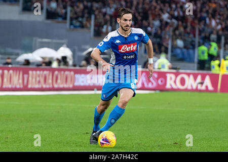 Fabian Ruiz di SSC Napoli in azione durante il campionato italiano di una partita di calcio tra la Roma e SSC Napoli presso lo Stadio Olimpico di Roma.(punteggio finale; come Roma 2:1 SSC Napoli) Foto Stock