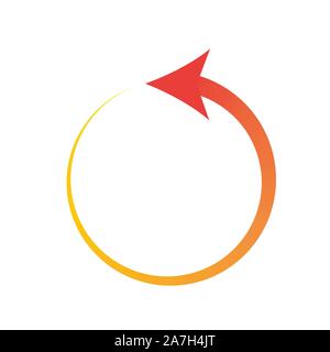 Cerchio. Ricaricare icona a forma di freccia isolato. Colore vettore di aggiornamento freccia. La freccia circolare per una infografica Illustrazione Vettoriale