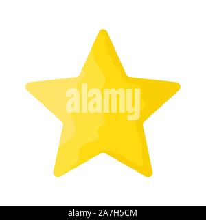 Icona a forma di stella isolato. Vettore giallo icona a forma di stella. Stella in design piatto. Stella del vettore Illustrazione Vettoriale