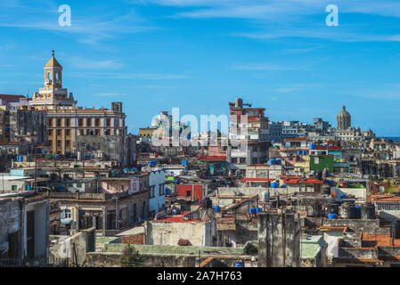 Skyline di Havana (Habana), capitale di Cuba Foto Stock