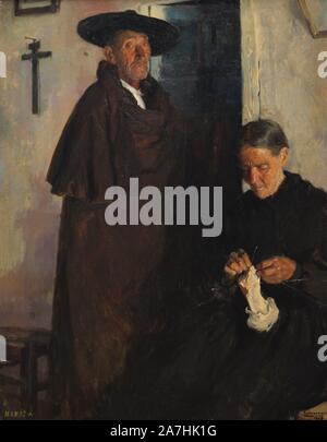 Fernando Álvarez de Sotomayor (1875-1960). Pintor español. Los abuelos, 1905. Museo de Bellas Artes. La Coruña. La Galizia. España. (En depósito, Museo Nacional del Prado di Madrid) . Foto Stock