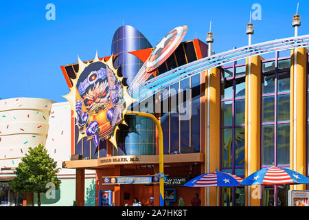 Donald Blake, M.D. Ingresso alla mostra, Marvel Comics carattere supereroe Thor, Super Hero Isola, Isole di avventura, Universal Studios Orlando Foto Stock