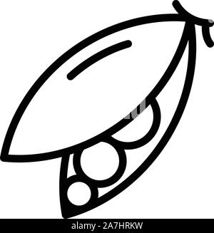 Fattoria di piselli, l'icona di stile di contorno Illustrazione Vettoriale