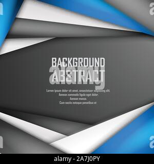 Abstract di sfondo blu, bianco e nero carta origami. Illustrazione Vettoriale Illustrazione Vettoriale