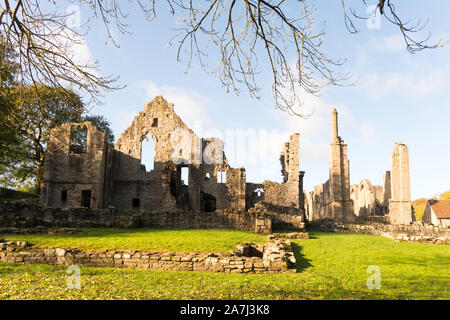 Finchale Priory o Finchale Abbey, in Co. Durham, England, Regno Unito Foto Stock