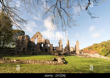 Finchale Priory o Finchale Abbey, in Co. Durham, England, Regno Unito Foto Stock