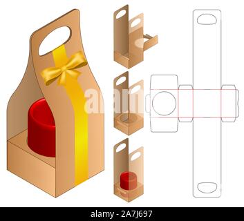 Imballaggio in scatole fustellate progettazione del modello. 3d mock-up Illustrazione Vettoriale