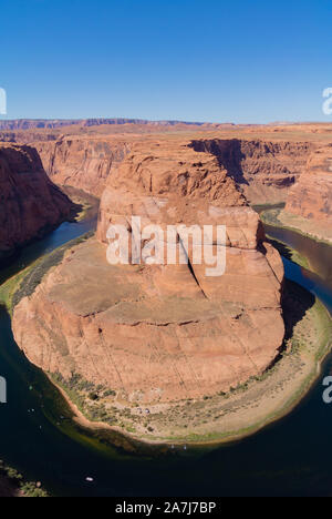 Vista aerea della curva a ferro di cavallo con il fiume Colorado ,arizona,Stati Uniti d'America Foto Stock