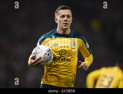 Hampden Park, Glasgow. Scozia.UK 2 novembre 2019. Betfred, Scottish League Cup Semi Finale. Hibernian vs Celtic . Celtic Callum McGregor vs Hibs Credito: eric mccowat/Alamy Live News Foto Stock