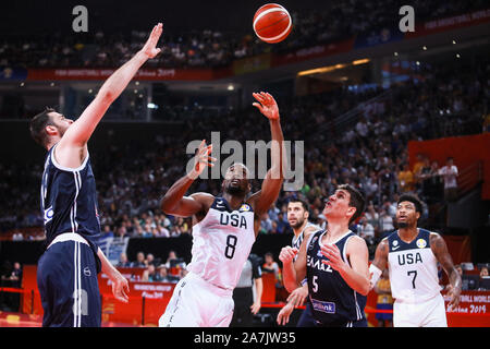 American giocatore di pallacanestro professionale che gioca per i Sacramento Kings della National Basketball Association (NBA) Harrison Barnes, medio bianco, Foto Stock