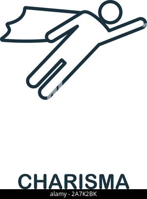 Icona del carisma outline stile. Linea sottile carisma creative icona per logo, graphic design e molto di più Illustrazione Vettoriale