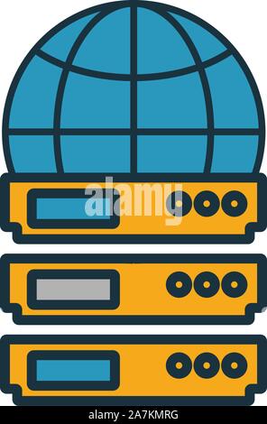 Icona dns. Semplice elemento da web hosting raccolta di icone. Creative icona Dns ui, ux, applicazioni software e infographics Illustrazione Vettoriale