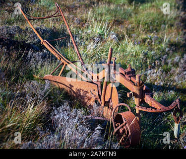 Vecchio arrugginito a cavallo il vomere, Duncansby Head, Caithness, Highland, Scozia. Foto Stock
