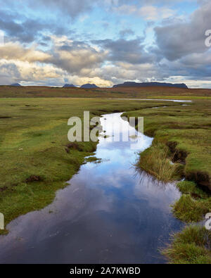 La Palude Salata a Achnahaird, Coigach, Wester Ross, Highland, Scozia. Foto Stock