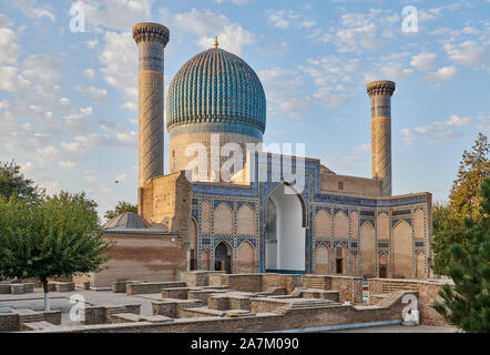 Amir-Timur-mausoleo Gur-Emir o mausoleo di Tamerlano, Samarcanda, Uzbekistan in Asia centrale Foto Stock