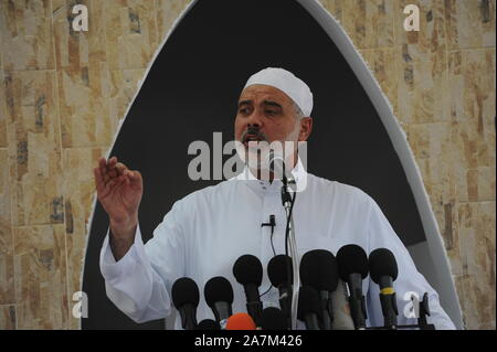 9 luglio 2011. La striscia di Gaza,Palestina. Ismail Haniyeh, Primo Ministro dell'Autorità Nazionale Palestinese. Foto Stock