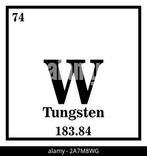 Tungsten Tavola Periodica degli Elementi illustrazione vettoriale EPS 10. Illustrazione Vettoriale