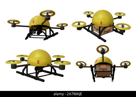 3D rendering smart drone di trasporto Foto Stock