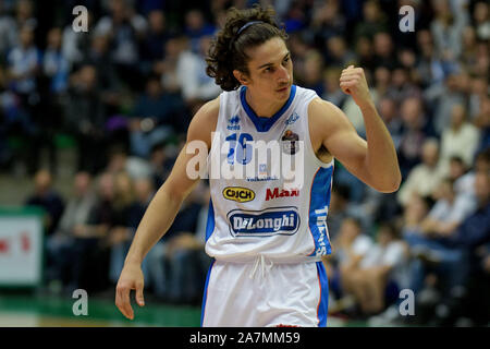 Treviso, Italia, 03 Nov 2019, Lorenzo uglietti (Treviso) durante De Longhi Treviso Basket vs il Prosciutto di Carpegna Basket Pesaro - basket italiana una serie campionato - Credito: LPS/Ettore Grifoni/Alamy Live News Foto Stock