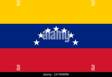 Venezuelano bandiera nazionale illustrazione vettoriale, Paese sud americano - perfetto per gli sfondi sfondi, poster, sfondi ecc. Illustrazione Vettoriale