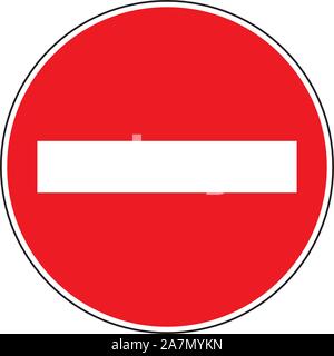 Non entrare in segno di traffico blank illustrazione vettoriale progettazione grafica. Sfondo rosso. Illustrazione Vettoriale