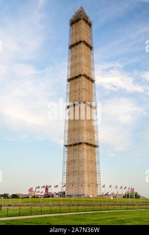 L'iconico monumento di Washington, uno dei principali luoghi di interesse di Washington DC, Stati Uniti d'America Foto Stock