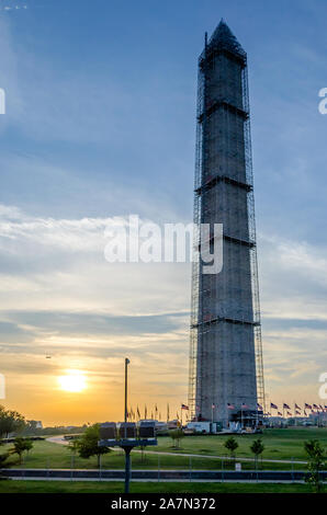 L'iconico monumento di Washington, uno dei principali luoghi di interesse di Washington DC, Stati Uniti d'America Foto Stock