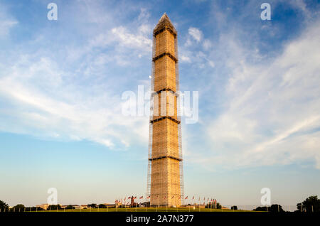 L'iconico monumento di Washington, uno dei principali luoghi di interesse di Washington DC, Stati Uniti d'America Foto Stock