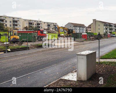 Abbruch einer Wohnsiedlung in Regensdorf ZH Foto Stock