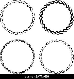 Set di quattro round decorativi di cornici per il vostro design. Illustrazione Vettoriale
